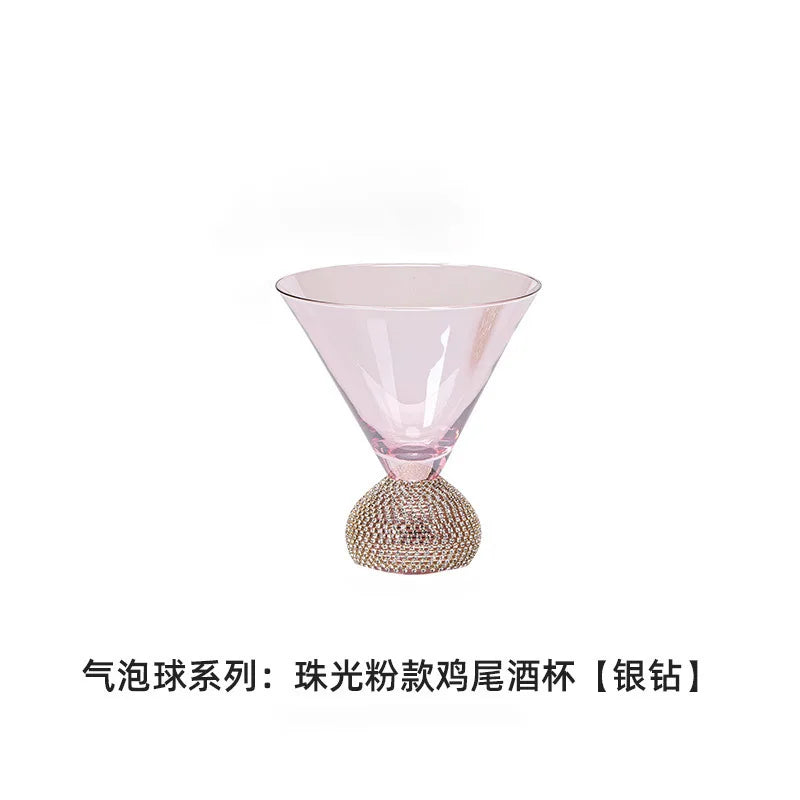 Light luxury European diamond glass wine glass, high value, diamond-wrapped red wines pirit cup, high-end whisky