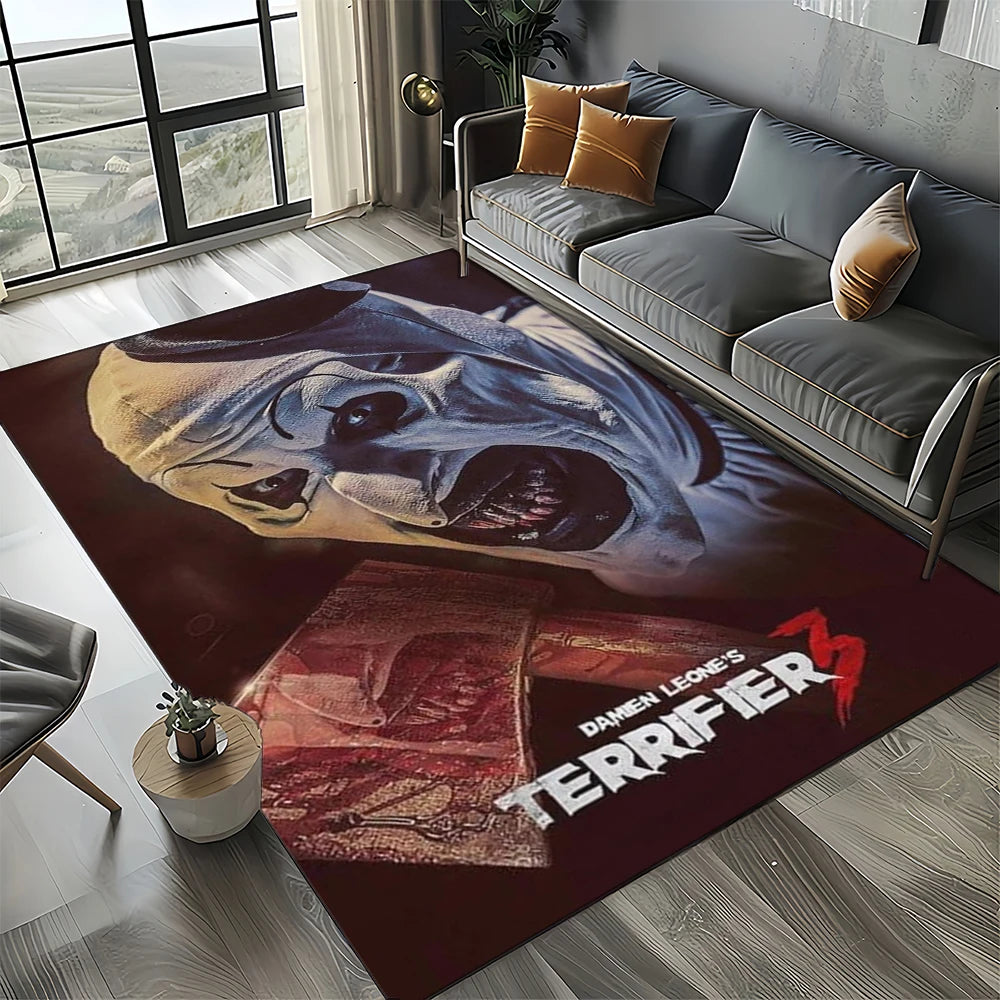 27 Style Terrifier Horror Movie Halloween Gift Area Rug Carpet for Living Room Bedroom Home Decor,kids Non-slip for Sofa Doormat
