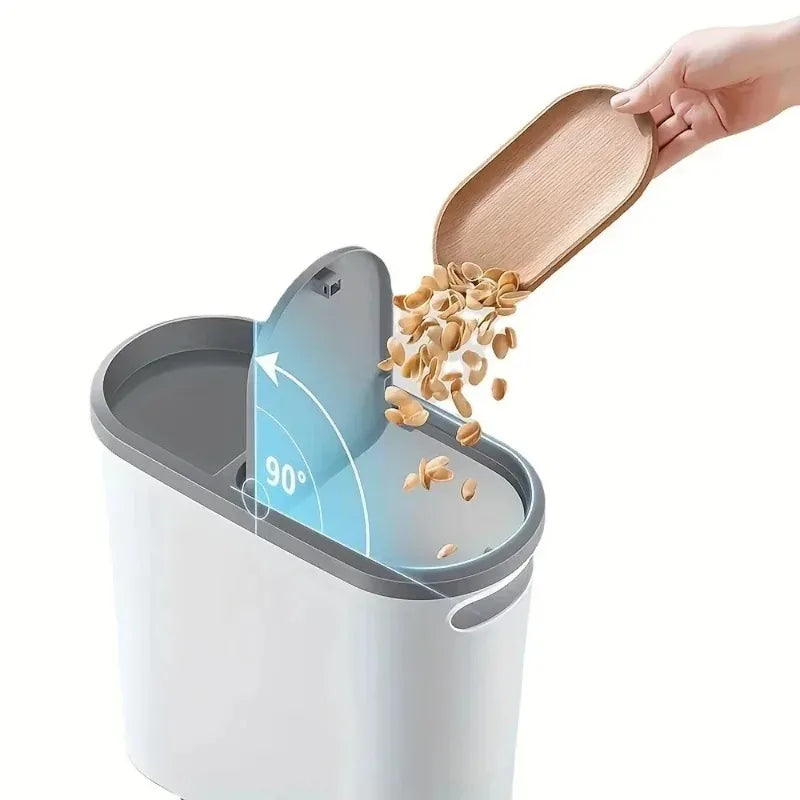 Press Type Trash Can With Lid Narrow Design Large Capacity Household Waste Bin For Bathroom Kitchen Bedroom Storage Container