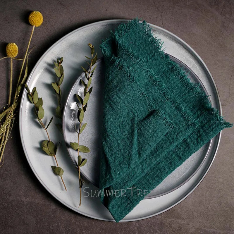 20PCS Large Napkins Cotton Gauze 41x41cm Muslin Cloth Tea Towels Dinner Retro Cheesecloth Wedding Party Rustic Table Decoration