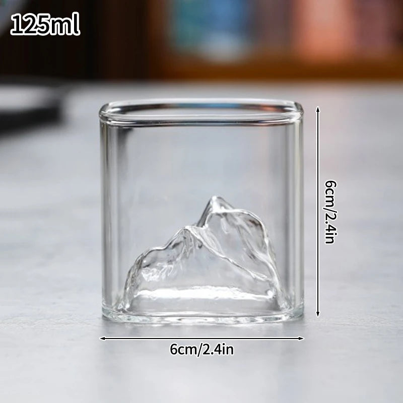 1/2pcs Glass Cup Mountain Whiskey Glass Transparent Beer Water Cup Milk Coffee Mug Tea Juice Drink Cup Bar Kitchen Drinkware