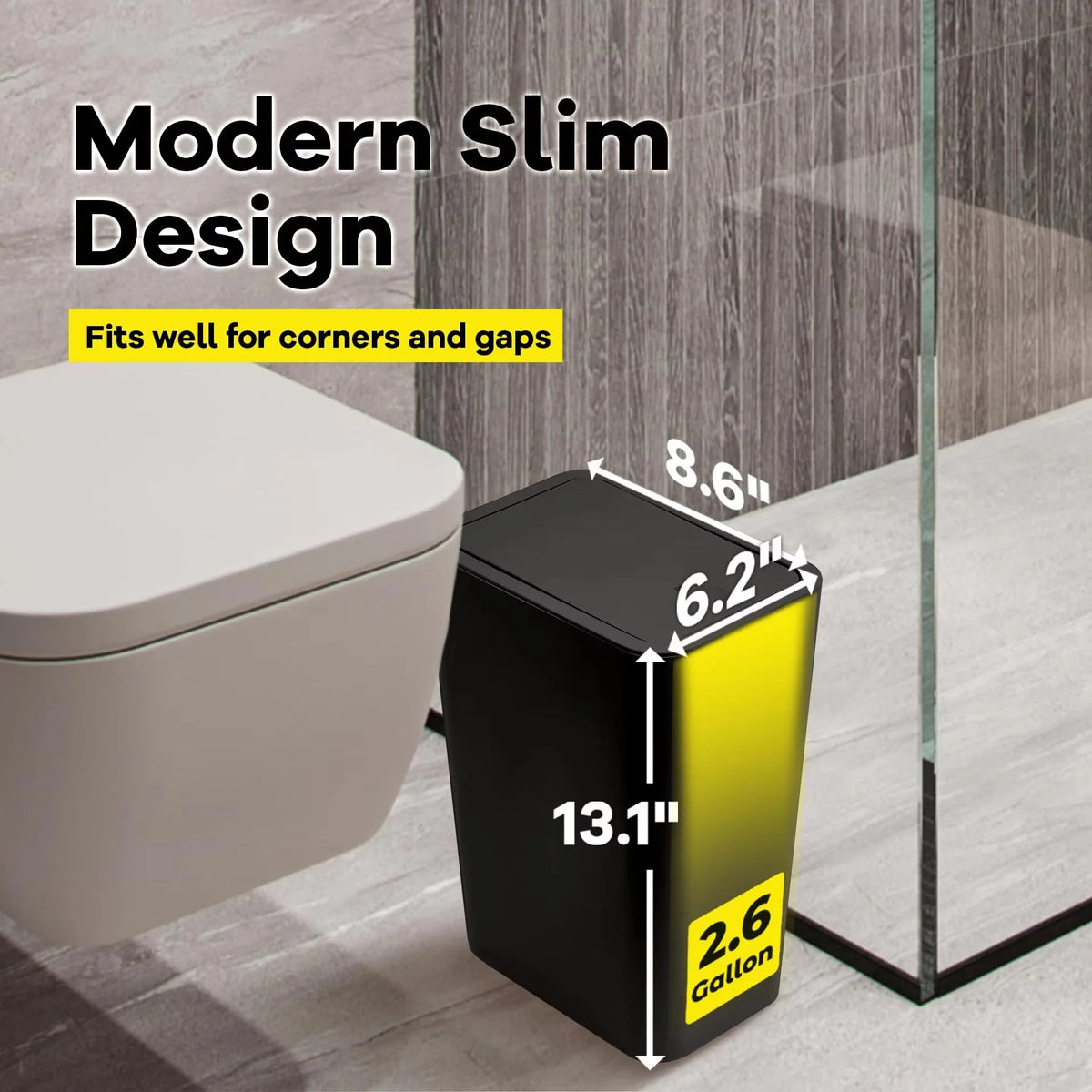 202610L Pop-Up Ultra-Thin Trash Can, Bathroom And Kitchen Trash Can, Space-Saving, Leak-Proof And Odor-Proof Trash Can With Lid