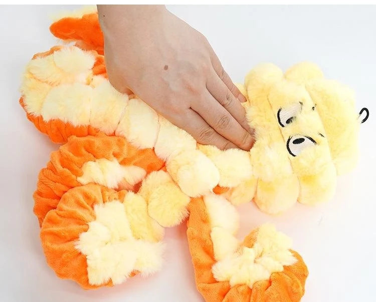 Squeaky Crinkle Octopus Dog Toy Interactive Bite-Resistant Plush for Large Small Dogs Stress Relief