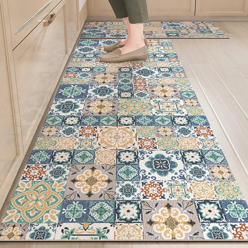 Pvc Carpet for Kitchen Floor Mat Waterproof Home Decoration Rug Oil-proof Anti-slip Long Foot Mats Alfombra Vinilicas Cocina