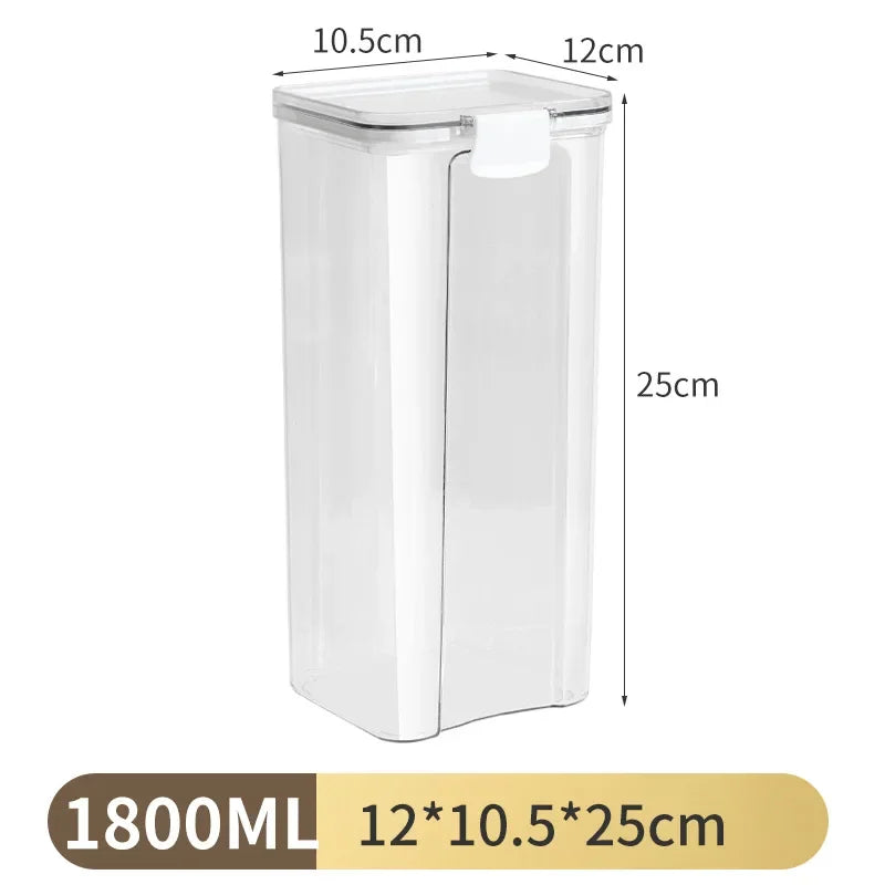 Large Capacity Sealed Jars Transparent Waterproof Kitchen Storage for Candy Dried Grains with Lid Fridge Airtight Storage Tank
