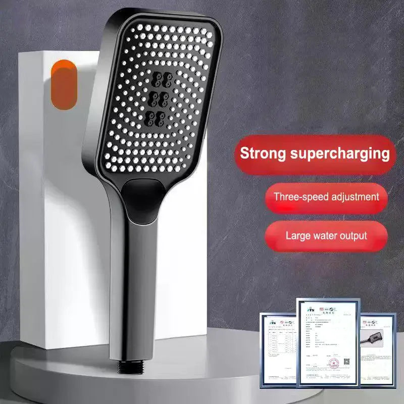 Adjustable 3-Mode High Pressure Shower Head Large Flow Water Saving Rainfall Mixer Head Bathroom Accessory