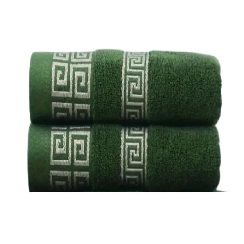2Pcs Black Cotton Towels Set 34x74cm 70x140cm Embroidered Cotton Bath Towels High Absorbency Quick Drying Bathroom Towels Sets