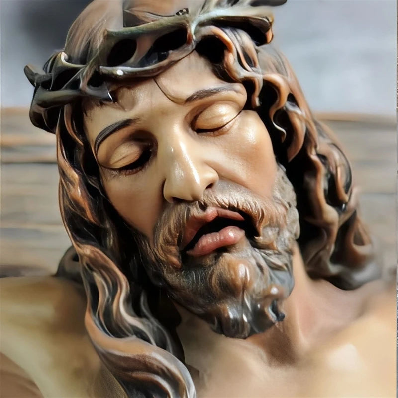 Easter Cross Resin Figurine Home Office Desktop Decoration Religious Holiday Ornament Gift Tabletop Art Sculpture For Christian