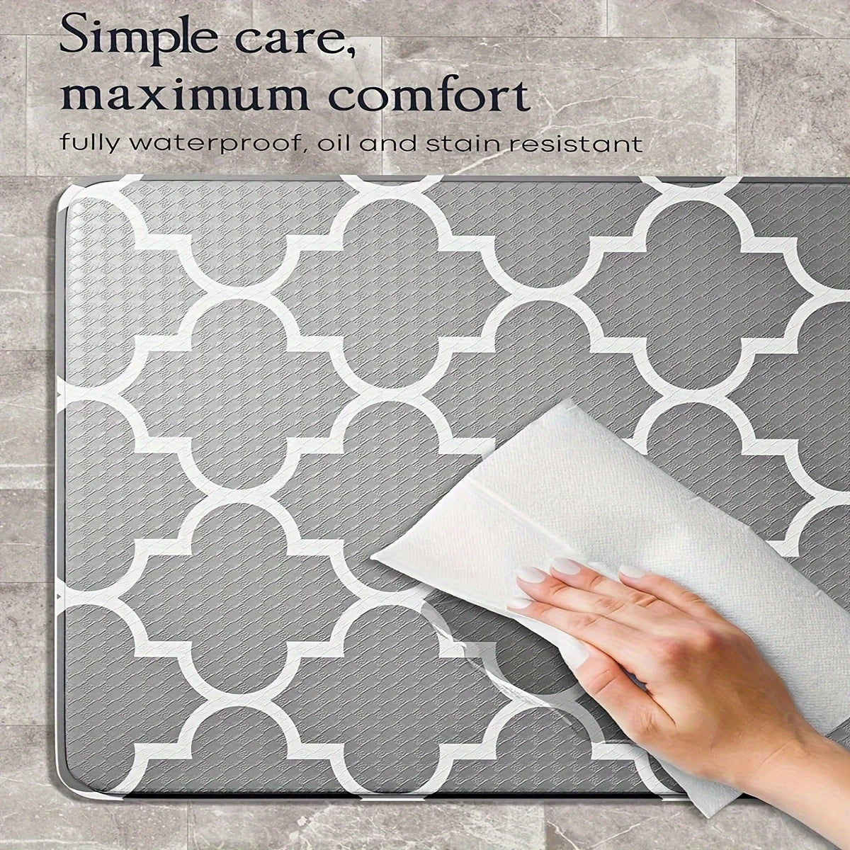 Anti-Fatigue Kitchen Mats Non-Slip Waterproof Kitchen Rugs and PVC Ergonomic Cushioning Rugs