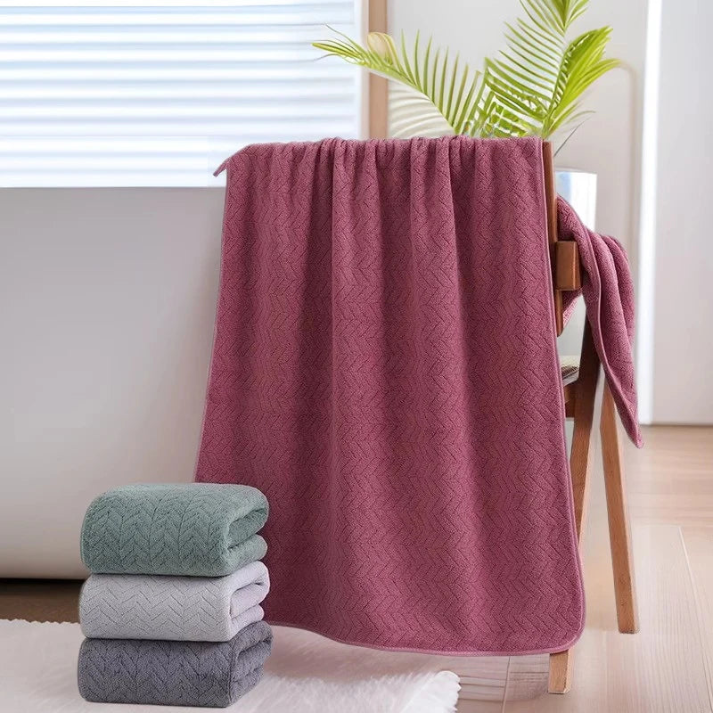 6Pcs Thick Coral Velvet Towel Set, Soft Quick Absorbent Hand Towel, Portable Sports Beach Towel, Ideal for Home Bathroom Gym Use
