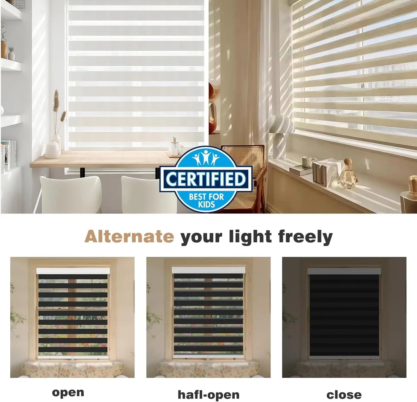 Home & Garden Smart Home Improvement Smart Blinds, Shades & Shutters Luxury No Drill Automatic Blackout Silent
