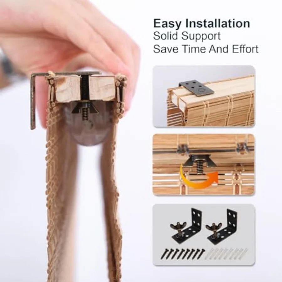 Coe Wood Window Blinds Bamboo Sheer Light in Woven Roman Shades Wood 22.5" W X 48" H