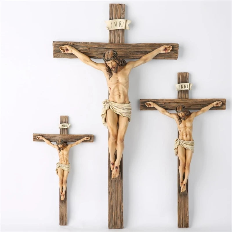 Easter Cross Resin Figurine Home Office Desktop Decoration Religious Holiday Ornament Gift Tabletop Art Sculpture For Christian