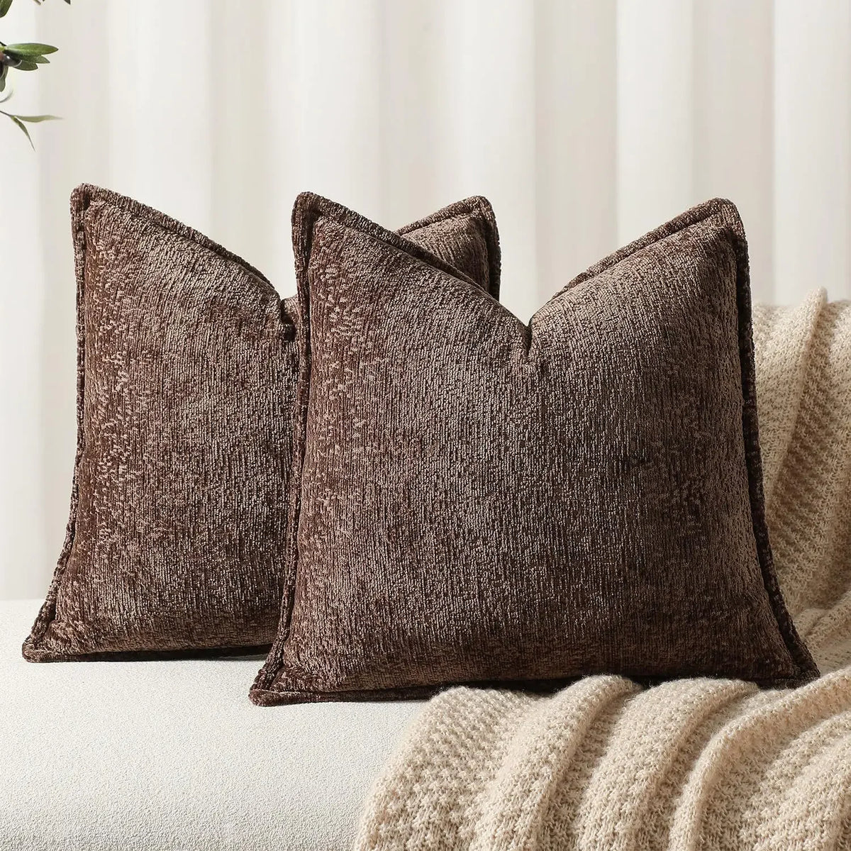 Ins Nordic Cushion Cover Thickened Chenille Throw Pillow Covers Green Decorative 45x45/50x50/65X65cm Sofa Bed Living Room Decor