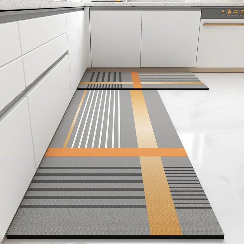 Kitchen Pvc Mat Waterproof Carpet Non-slip Leather Floor Mats Oil-proof Long Area Rug Home Decoration Alfombra De Cocina 주방 깔개