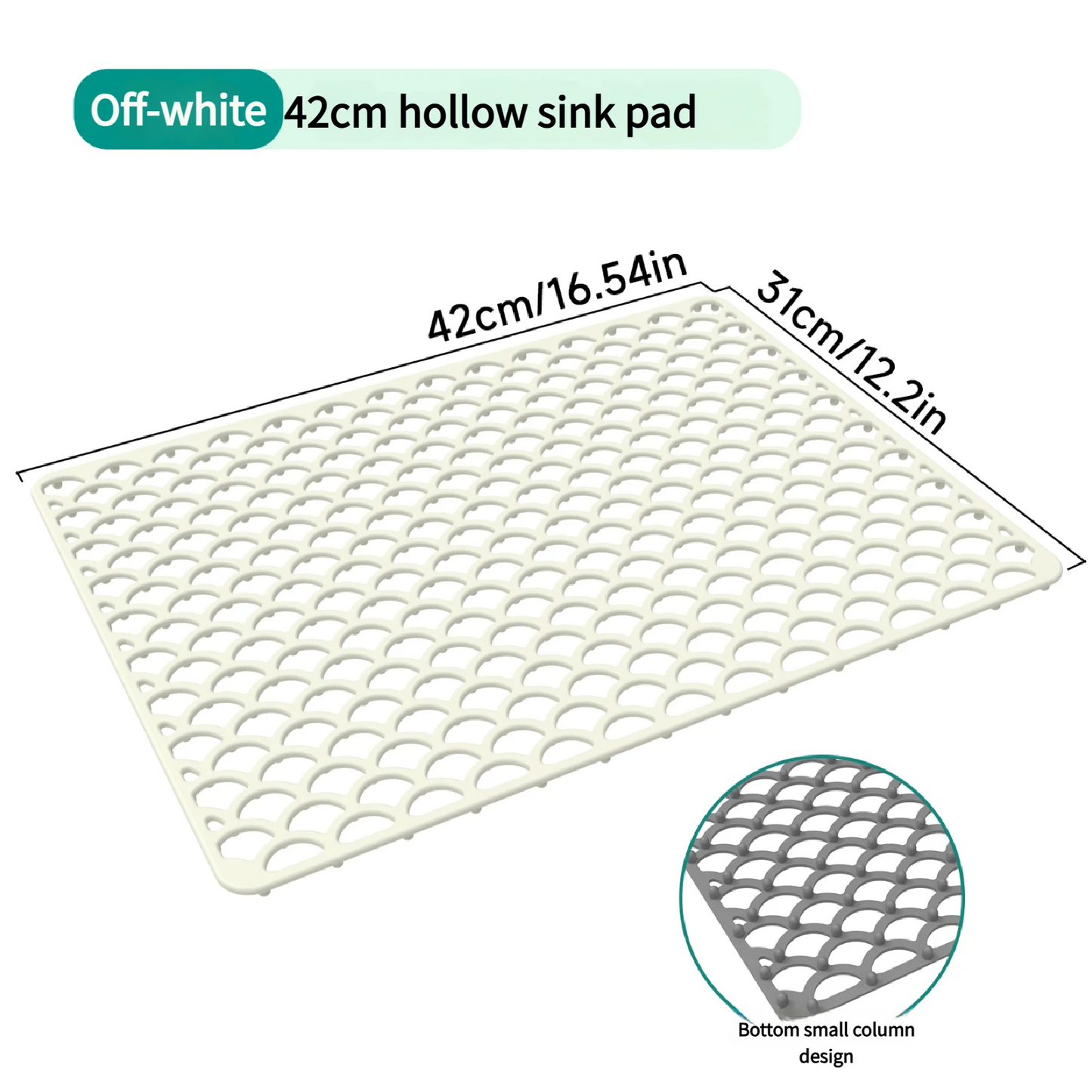 42/46CM Kitchen No holes Silicone Sink Bottom Scratch-resistant Protective pad, Perforated Water-draining Pad, Thickened Drying