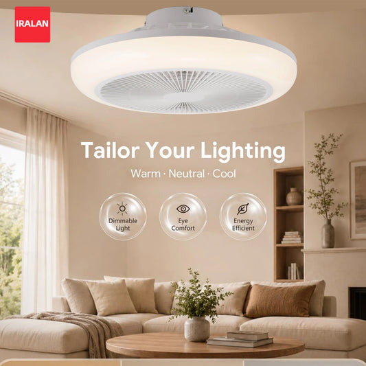 Simple Ceiling Fan Lights for Bedroom Remote Control Living Room Electric Fan Three-color Dimmable Ceiling Fan Light