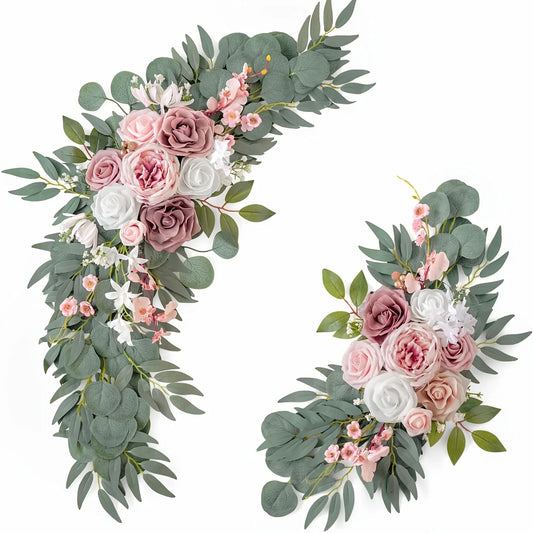 2pcs Decoration Flowers, Artificial Rose Wreaths ,Suitable for Outdoor Decoration, Home Decoration, Arch Decoration