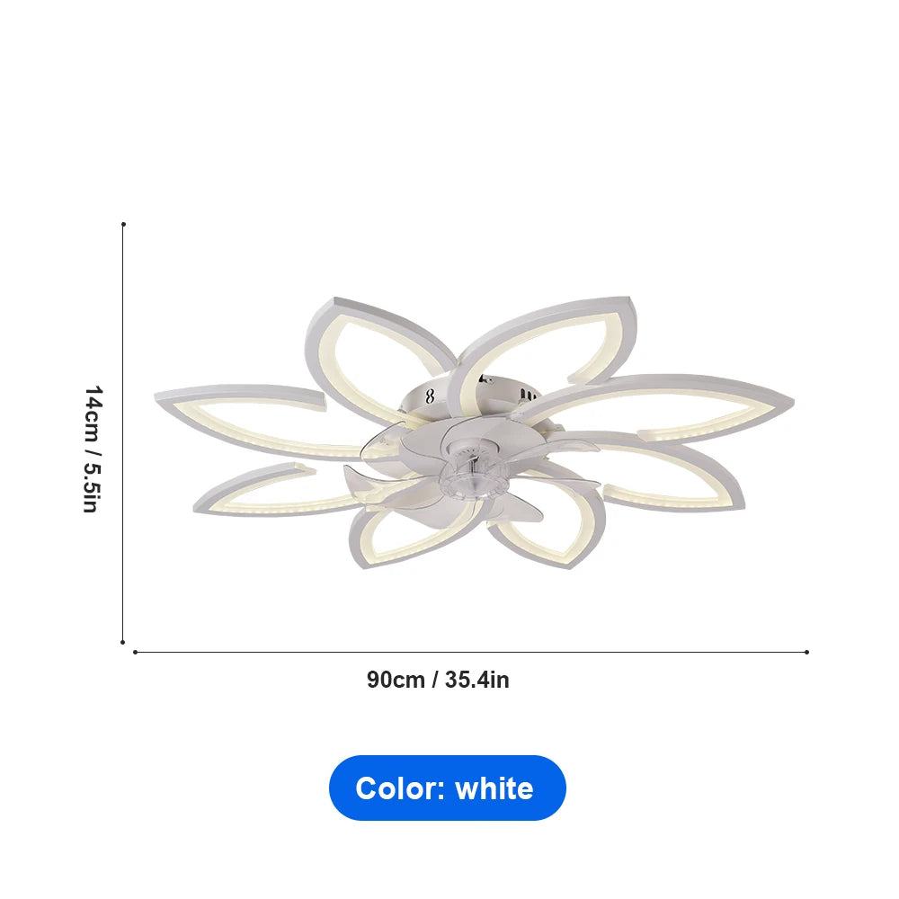 Modern Dining Table LED Lamp Ceiling Fan Light Restaurant Bedroom Fan Lamp Remote Ventilator Home Lighting