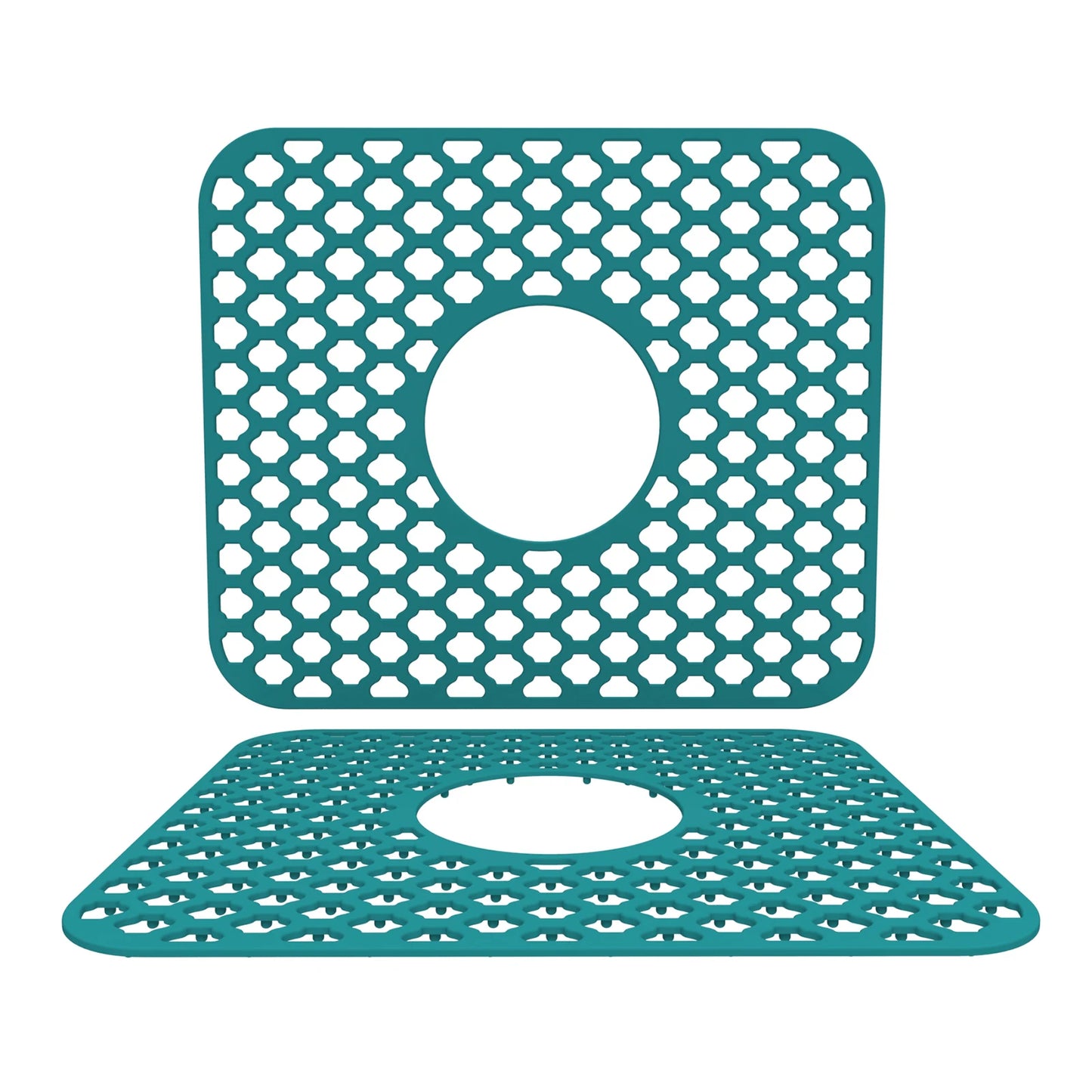 Kitchen Sink Silicone Mat Anti-Scratch Honeycomb Pad Dishwashing Basin Hollow Bottom Draining Pad Non-Slip Sink Mat