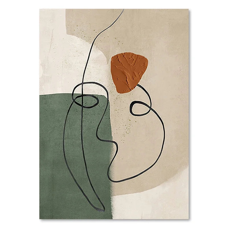 Abstract Geometric Poster Matisse Face Line Canvas Painting Nordic Modern Living Room Wall Art Print Picture for Home Decor