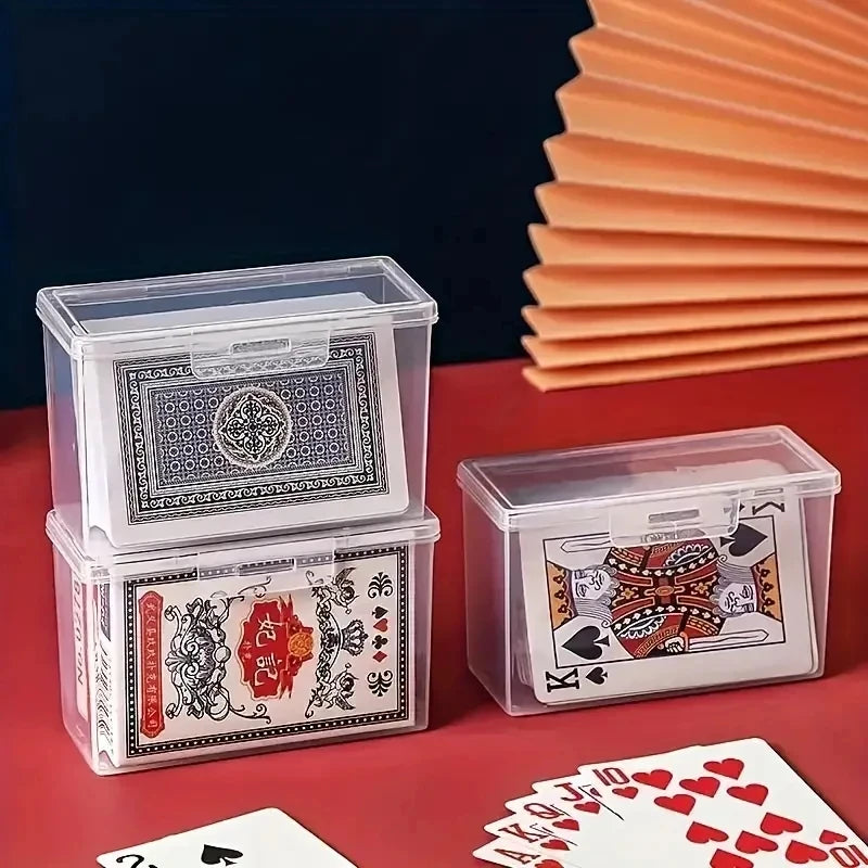 1/3/4pcs Playing Card Box, Clear Deck Case, Two Poker Images Can Be Placed (NO Cards) Christmas Gift
