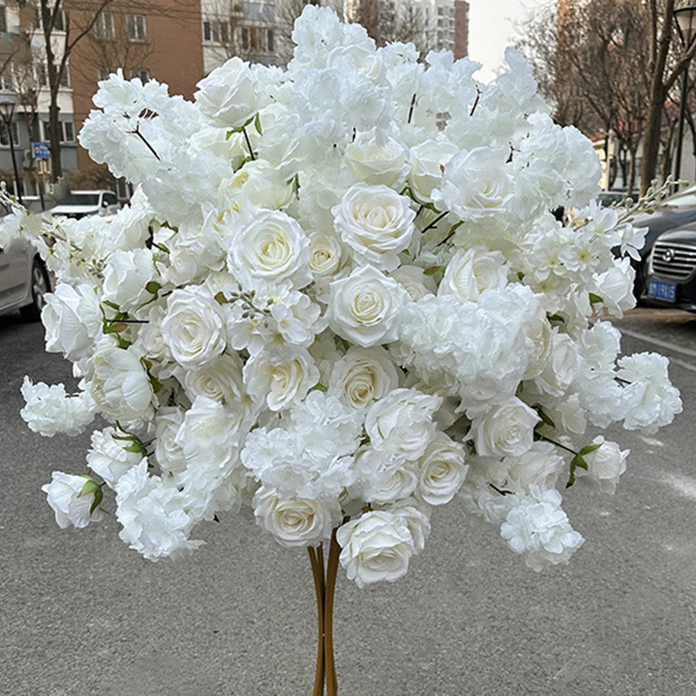 80/70/60/50/30cm Artificial Pink Large Flower Ball, Table Centerpiece for Special Event Decor, Floral Arrangement