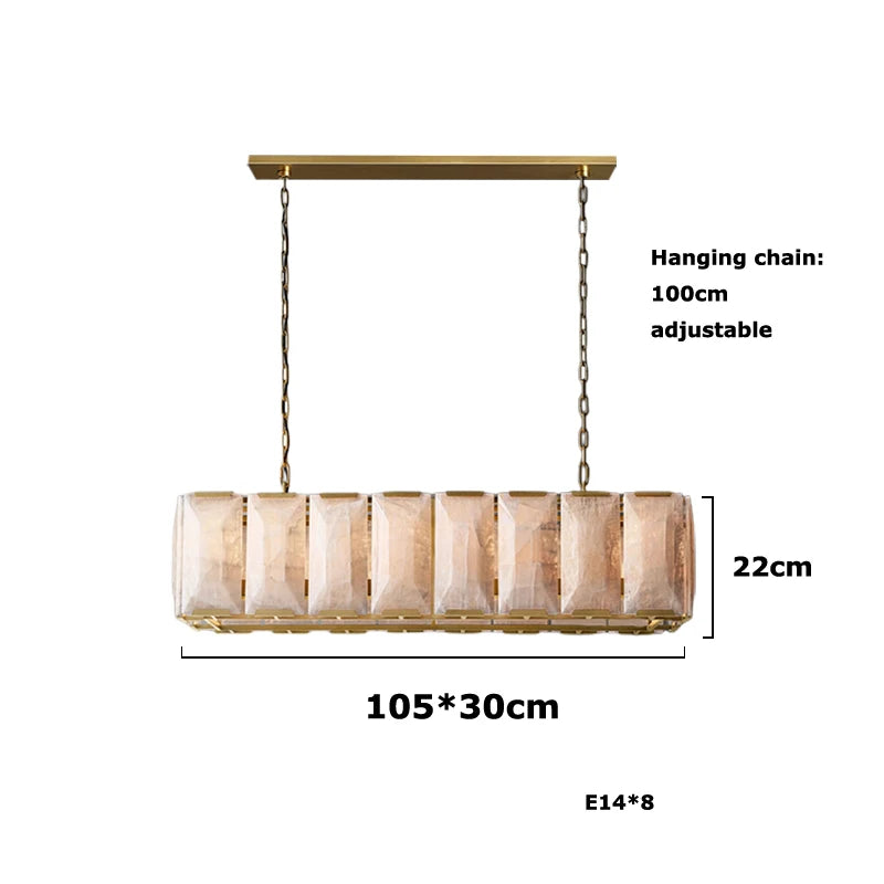 American Alabaster Pendant Chandelier Light for Living Room Dining Room Lustre Suspension Luminaire Lamp For Kitchen Island
