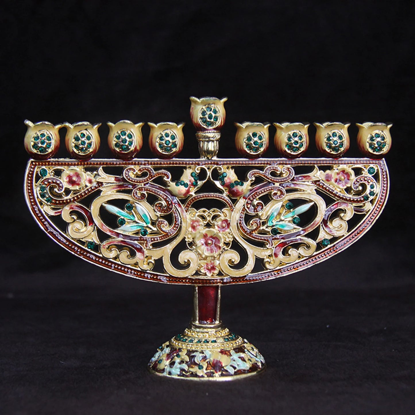 Metal Gold Candle Holder for Hanukkah Menorah 9 Branch Candelabrum Candle Stand Christmas Party Wedding Home Decor Candlesticks