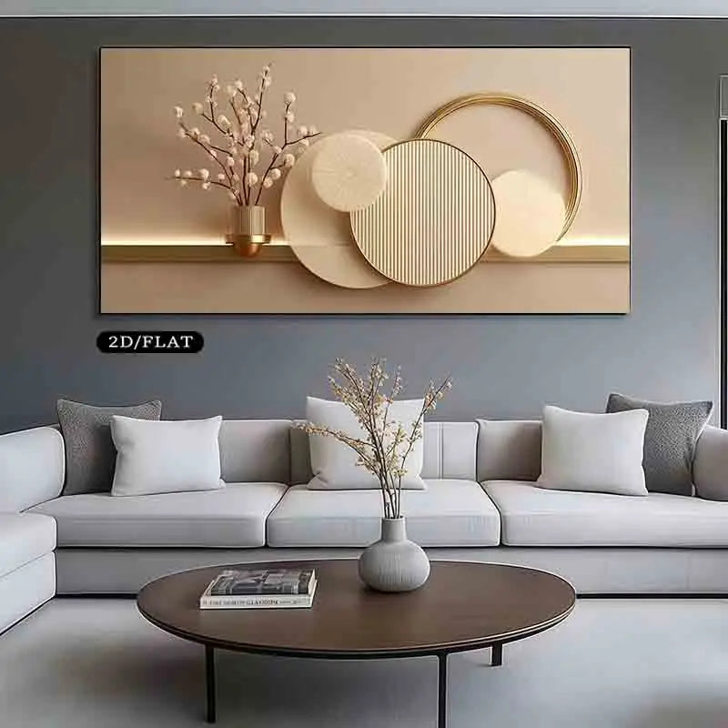 2D Flat, Large Unframed Canvas, Modern Minimalist Design. for Spaces Such As The Living Room, Bedroom, Kitchen, Office Decor