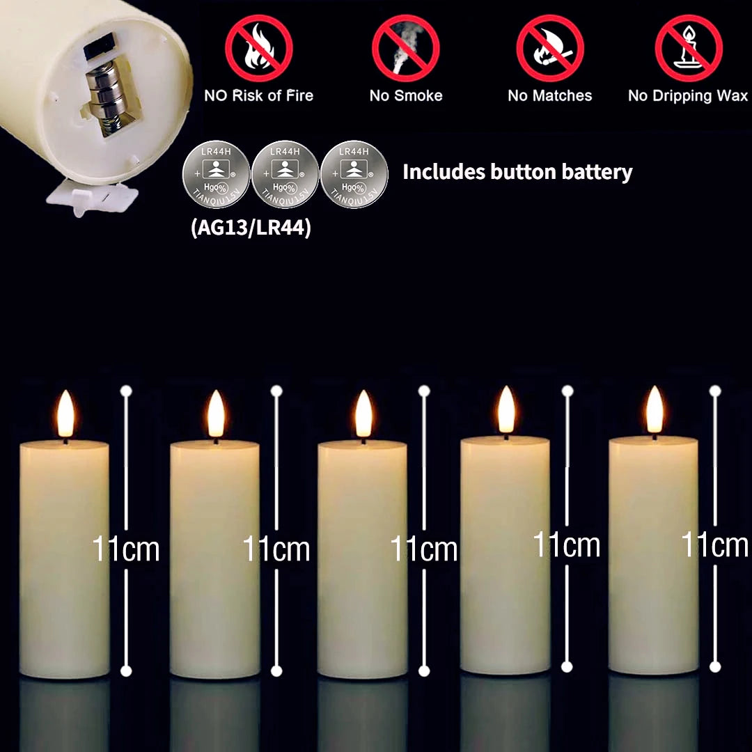 6-120PCS Led Candles Bulk Flickering Flameless Candles Battery Operated Fake Pillar Candle Wedding Birthday Party Decor Concert