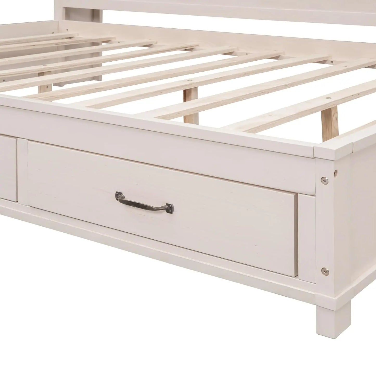 Full Size Daybed with USB Ports and Sockets,Wooden Platform Bed Frame with Storage Drawers and Shelf for Living, Customized