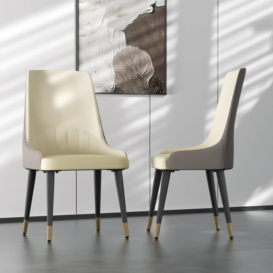LUVODI Dining Chairs Set of 2 Luxury Microfiber Leather Leisure Chair with Lion Knocker Kitchen Table Chairs for Restaurant