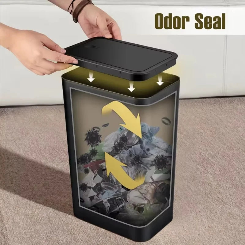 10L Pop-Up Ultra-Thin Trash Can, Bathroom And Kitchen Trash Can, Space-Saving, Leak-Proof And Odor-Proof Trash Can With Lid
