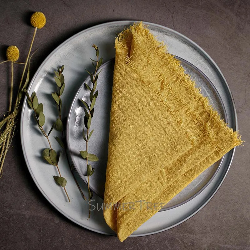 20PCS Large Napkins Cotton Gauze 41x41cm Muslin Cloth Tea Towels Dinner Retro Cheesecloth Wedding Party Rustic Table Decoration
