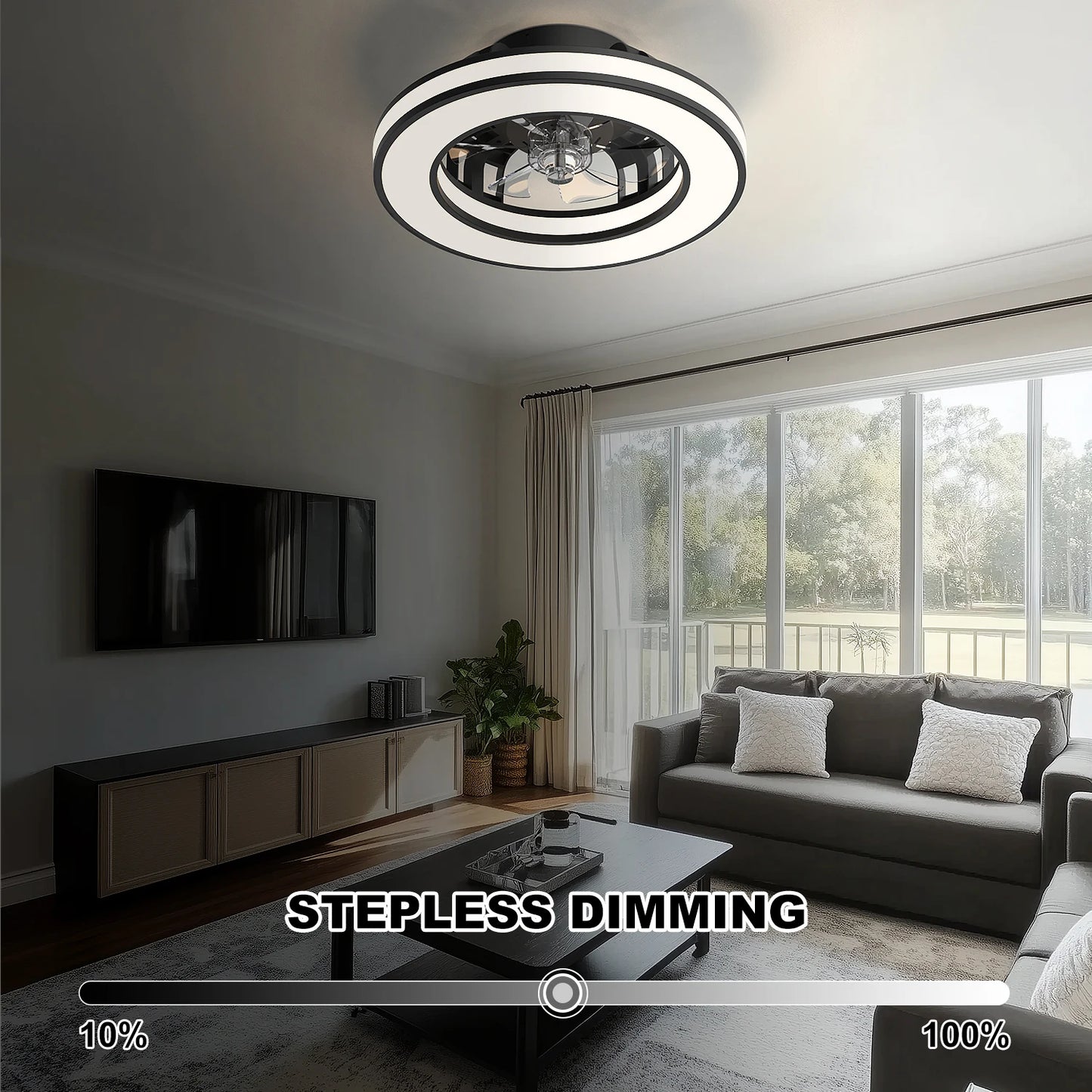 16 Inch LED Ceiling Fan Light with Remote Control  Infinite Dimming 6 Levels of Wind Speed Living Room Bedroom Chandelier Fan