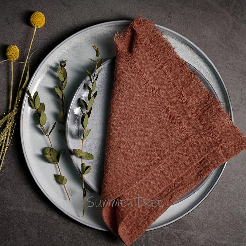 20PCS Large Napkins Cotton Gauze 41x41cm Muslin Cloth Tea Towels Dinner Retro Cheesecloth Wedding Party Rustic Table Decoration