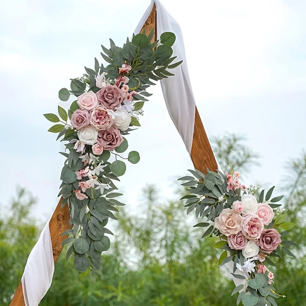 2pcs Decoration Flowers, Artificial Rose Wreaths ,Suitable for Outdoor Decoration, Home Decoration, Arch Decoration