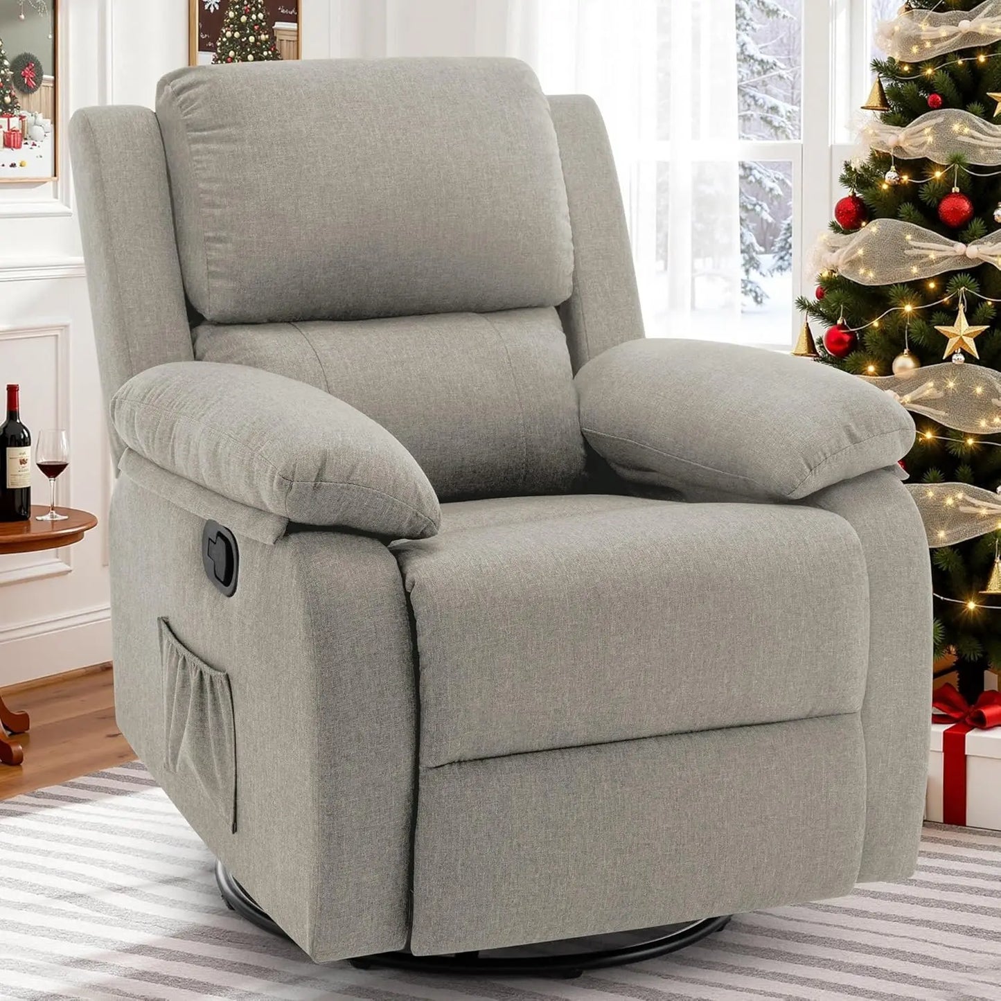 Recliner Chair, 360 Swivel Rocker Chair for Adults, Small Rocking Recliner Chair for Small Spaces, Upholstered, Customized