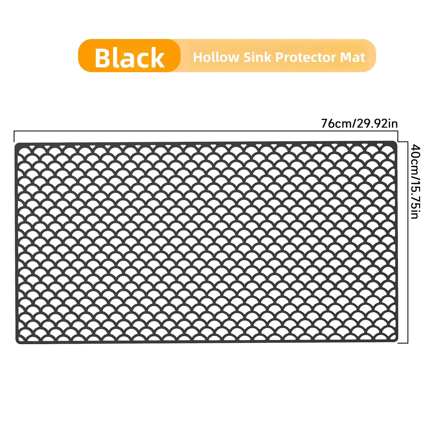 Kitchen Sink Silicone Mat Anti-Scratch Honeycomb Pad Dishwashing Basin Hollow Bottom Draining Pad Non-Slip Sink Mat