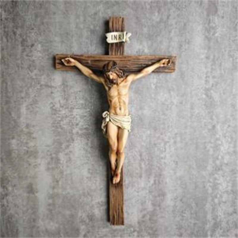 Easter Cross Resin Figurine Home Office Desktop Decoration Religious Holiday Ornament Gift Tabletop Art Sculpture For Christian