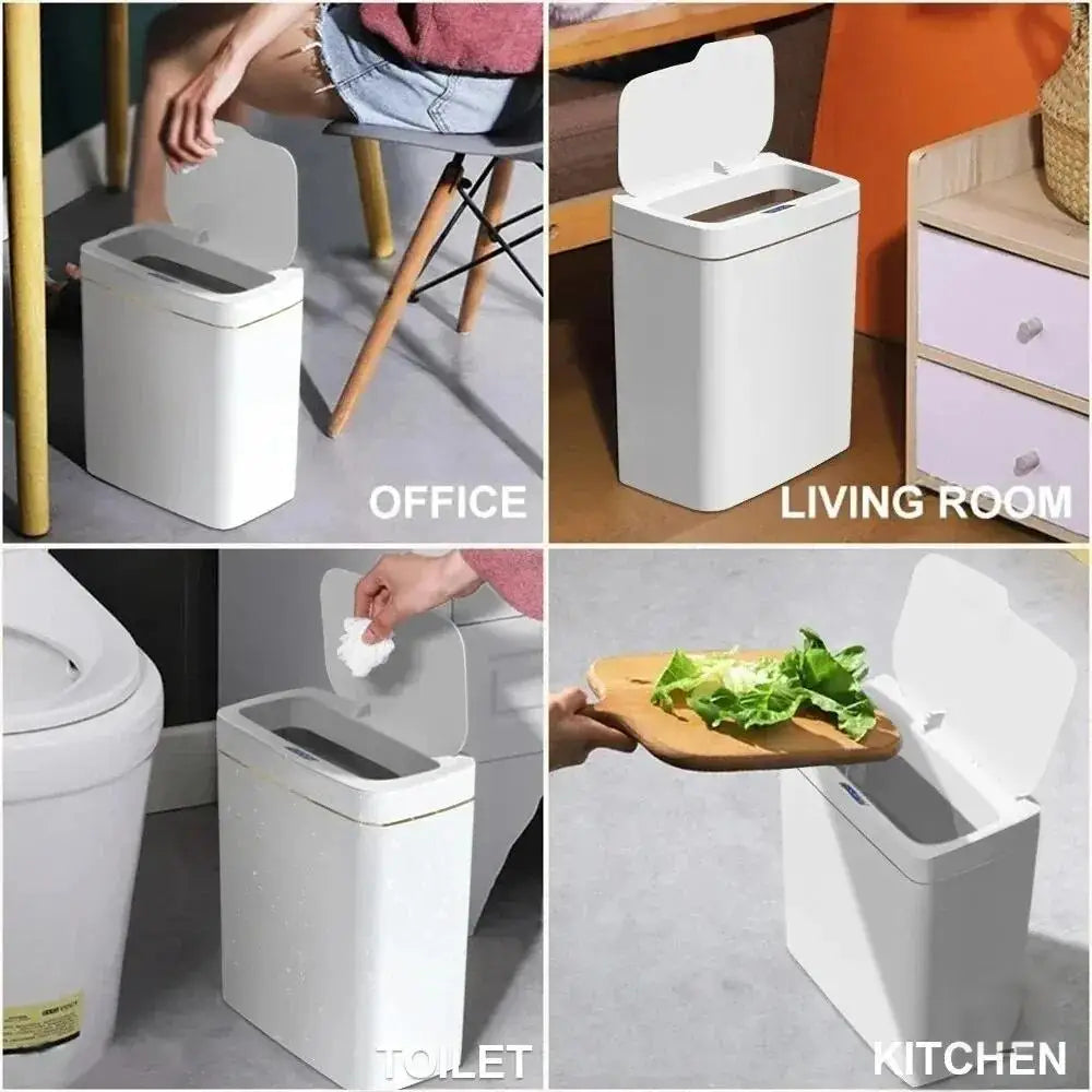 15L Automatic Sensor Trash Can Contactless Smart Waste Bin Modern Household Garbage Container For Bathroom Kitchen Indoor Home