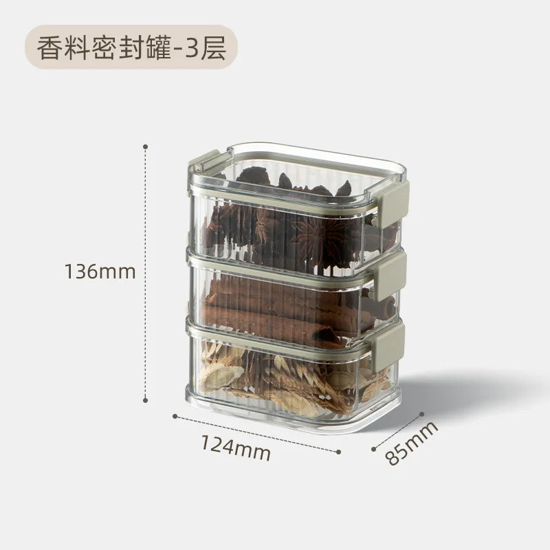 Kitchen Transparent Sealed Stacking Kitchen Storage Boxs Large Capacity Food Storage Box Kitchens Organizers Kitchen Accessories