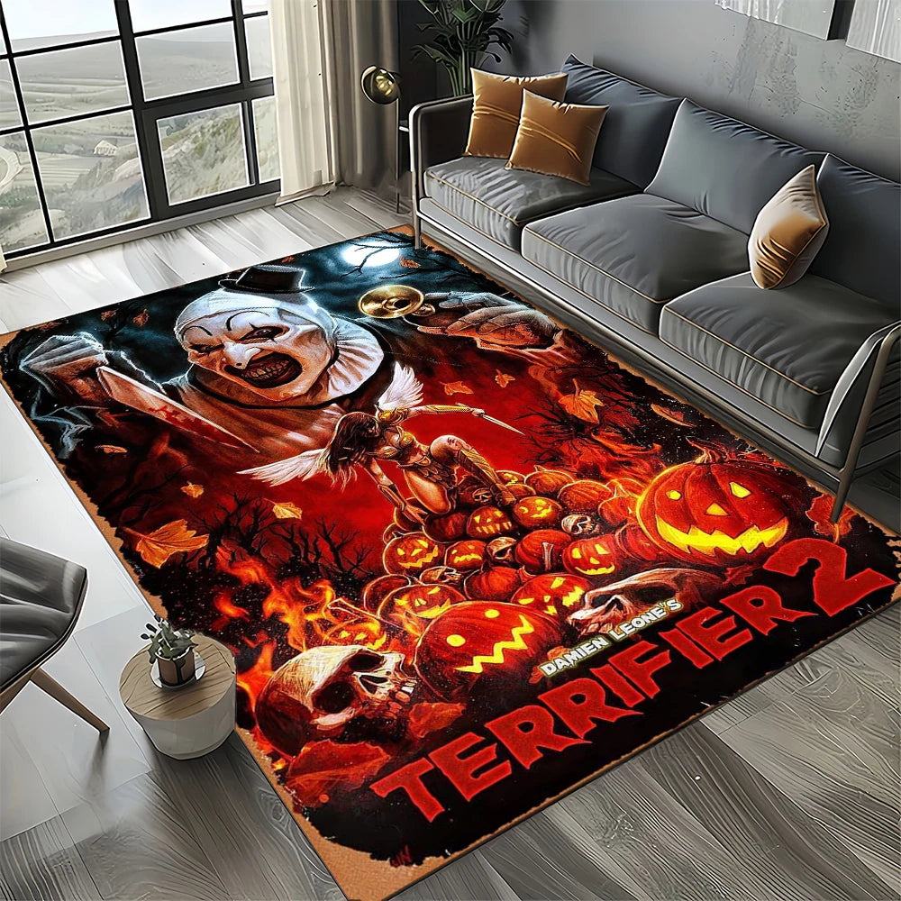 27 Style Terrifier Horror Movie Halloween Gift Area Rug Carpet for Living Room Bedroom Home Decor,kids Non-slip for Sofa Doormat