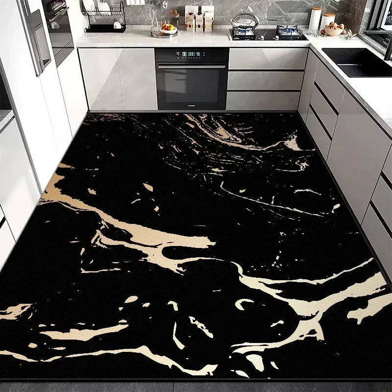 Kitchen Floor Mat Large Pvc Leather Waterproof Carpet Anti-slip Oil-proof Foot Mats Imitation Marble Rug Home Decoration Rugs