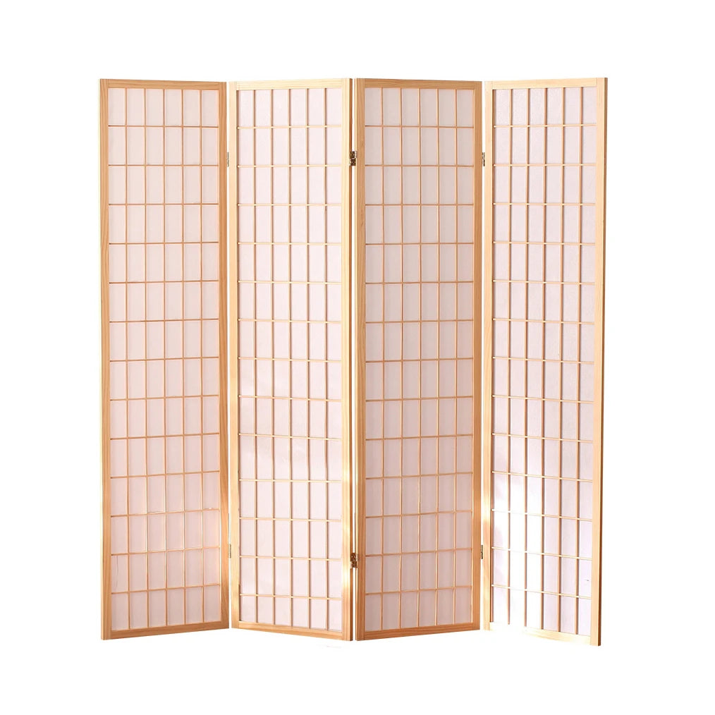Japanese Tavern Folding and Moving Solid Wood Screen Partition Porch Fashion White Non-Woven Fabrics Divider Curtain For Home