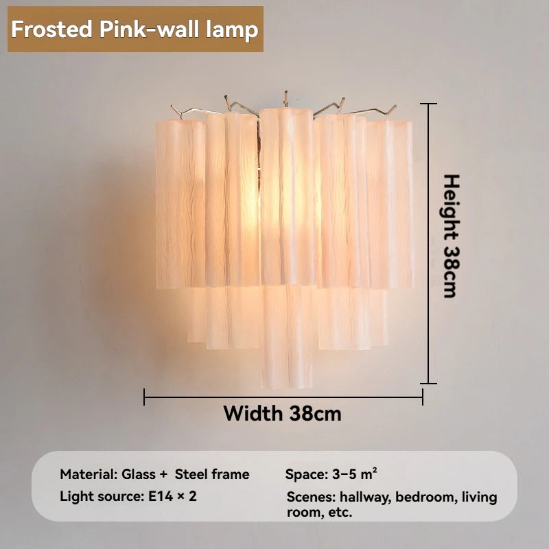 Round Murano Glass Chandelier Crystal Tube LED Ceiling Light for Living Room Dining Room Bedroom Luxury Modern Home Decor Lamp