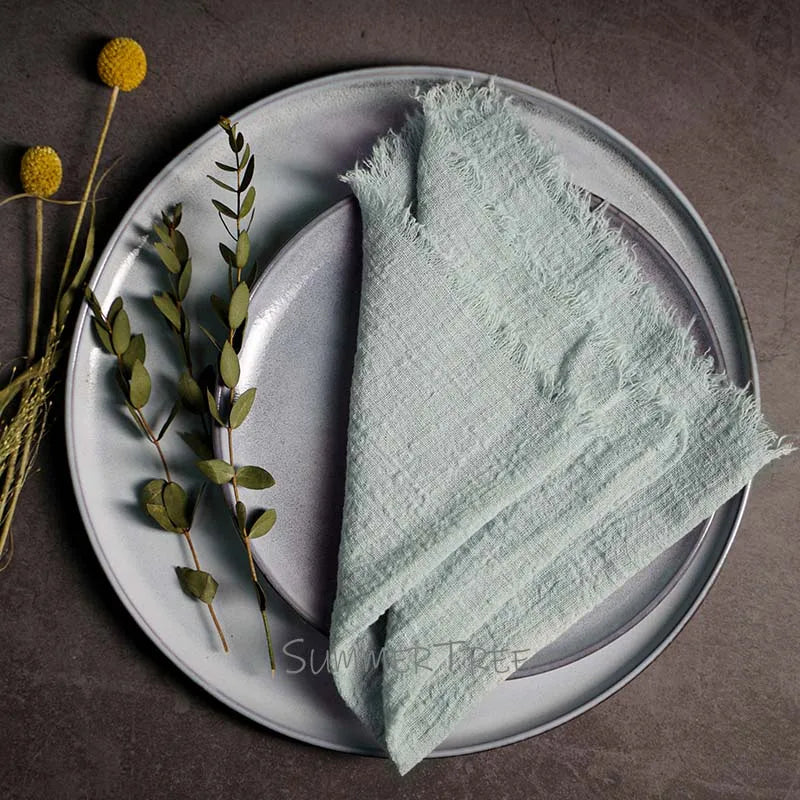20PCS Large Napkins Cotton Gauze 41x41cm Muslin Cloth Tea Towels Dinner Retro Cheesecloth Wedding Party Rustic Table Decoration