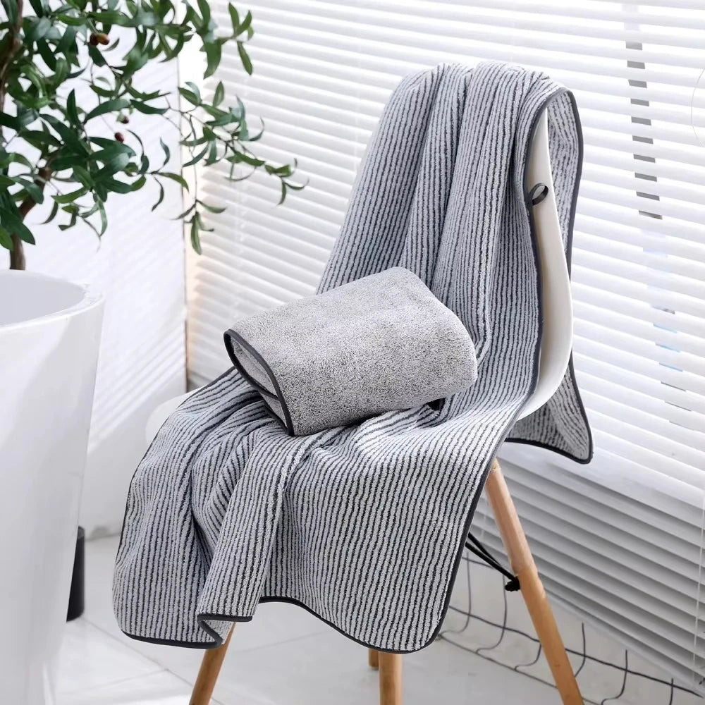Adult bamboo charcoal fiber velvet bath towel, absorbent, soft, fast drying, high-quality, suitable for hotels and beauty salons