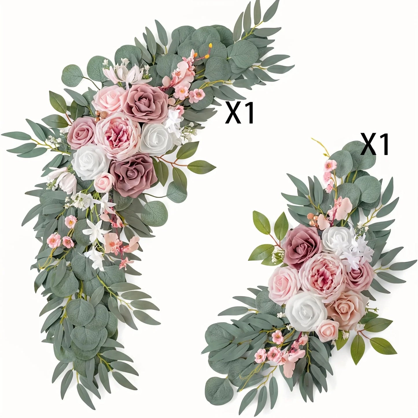 2pcs Decoration Flowers, Artificial Rose Wreaths ,Suitable for Outdoor Decoration, Home Decoration, Arch Decoration
